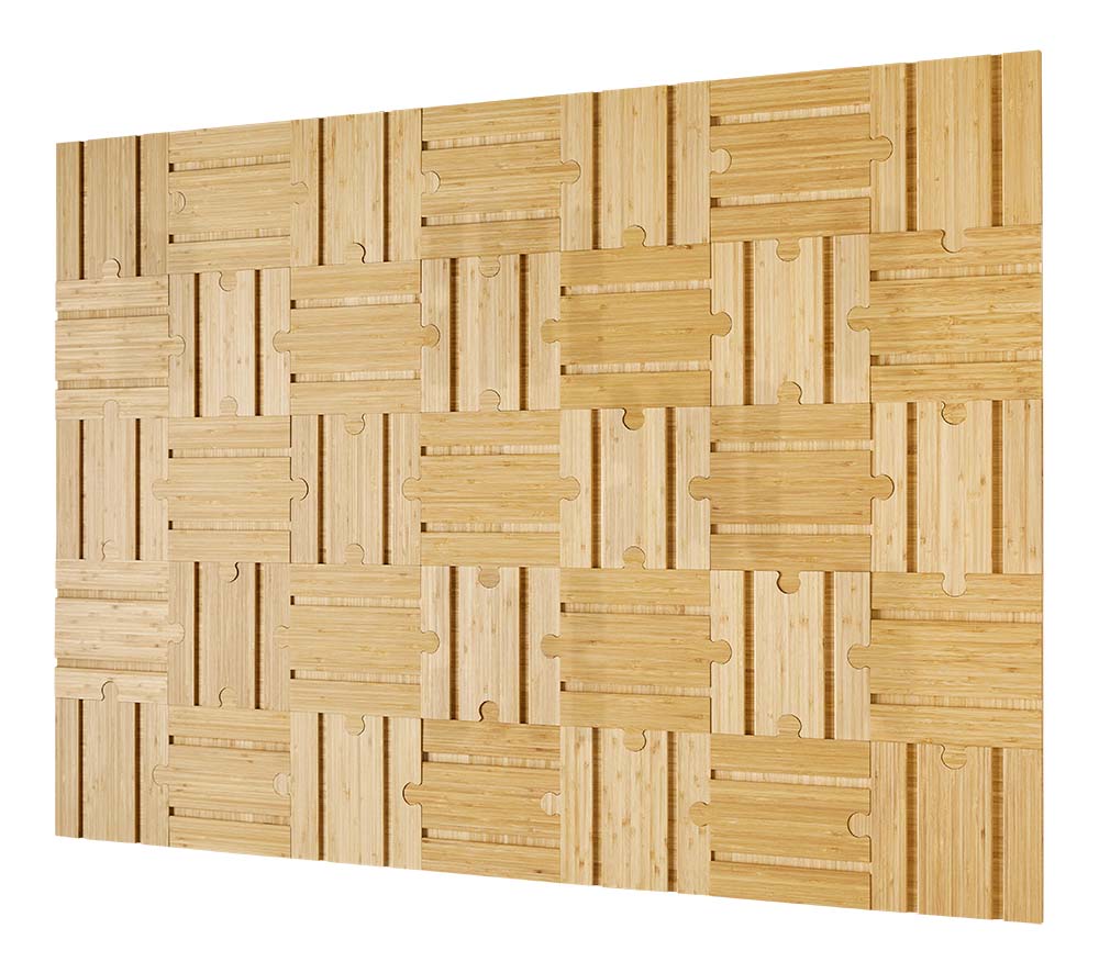 Checkered angle of plyboo puzzle