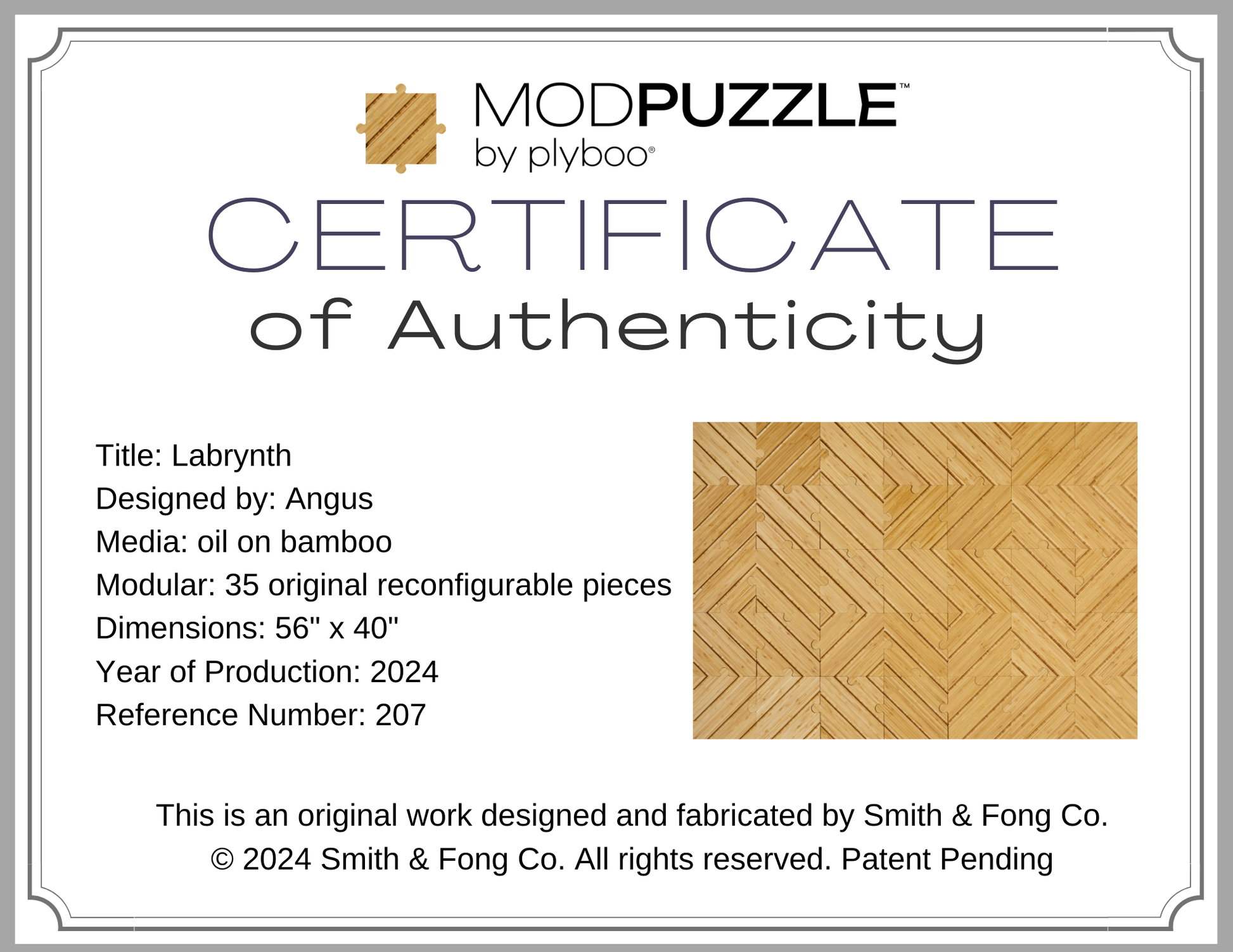Labrynth Certificate