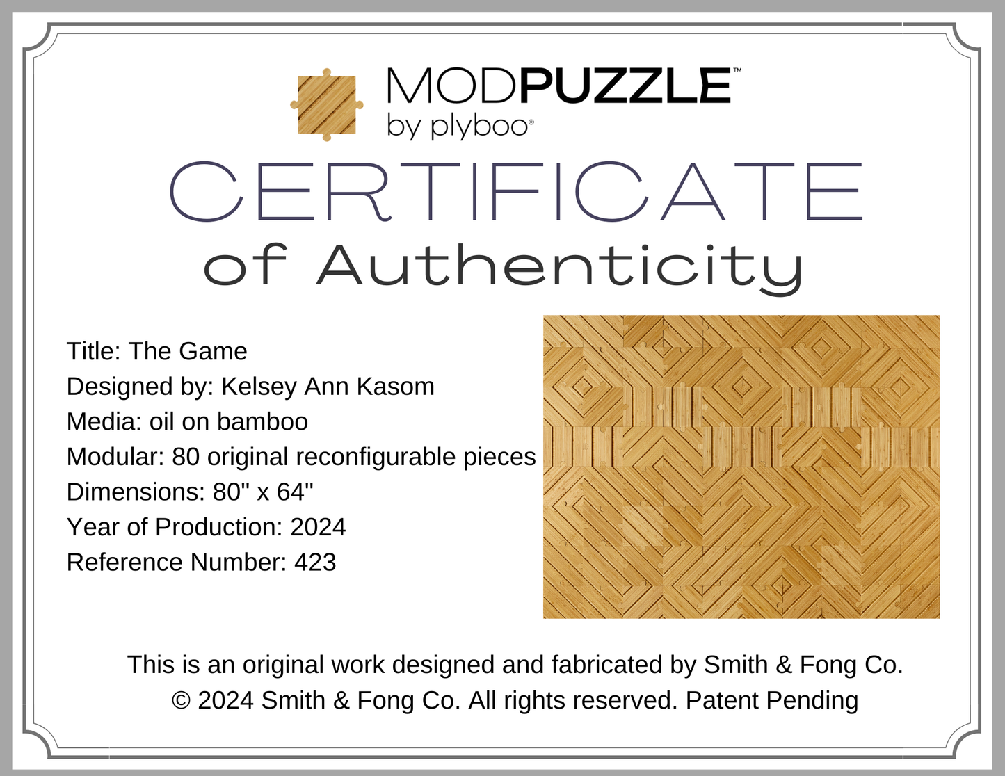 The Game Certificate