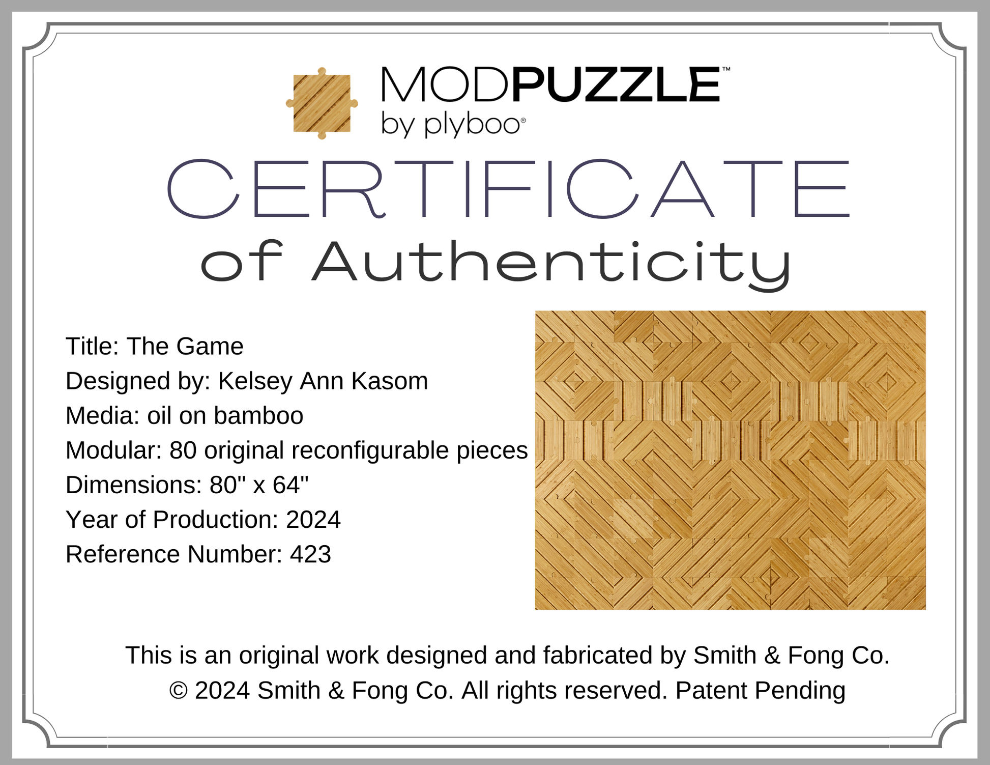 The Game Certificate
